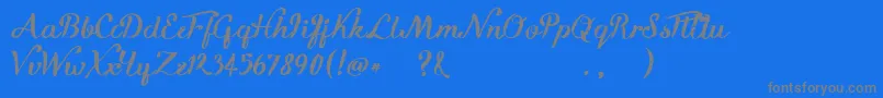 KikeletBrush Font – Gray Fonts on Blue Background