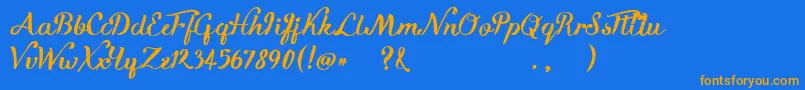 KikeletBrush Font – Orange Fonts on Blue Background