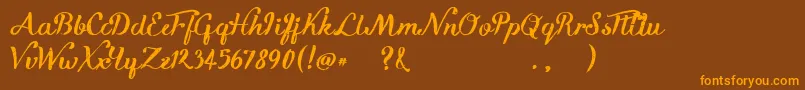 KikeletBrush Font – Orange Fonts on Brown Background