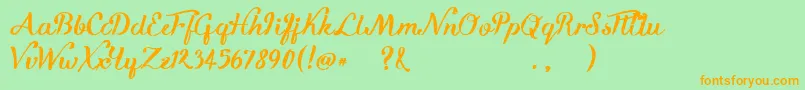 Czcionka KikeletBrush – pomarańczowe czcionki na zielonym tle