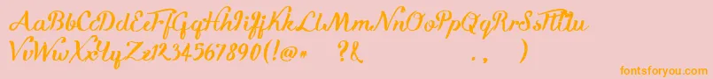 KikeletBrush Font – Orange Fonts on Pink Background