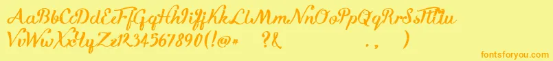 KikeletBrush Font – Orange Fonts on Yellow Background