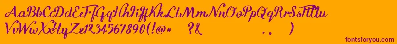 KikeletBrush Font – Purple Fonts on Orange Background