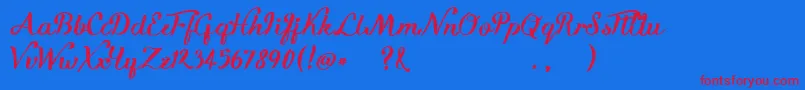 KikeletBrush Font – Red Fonts on Blue Background