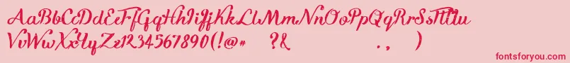 KikeletBrush Font – Red Fonts on Pink Background