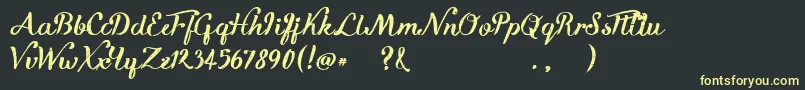 KikeletBrush Font – Yellow Fonts on Black Background