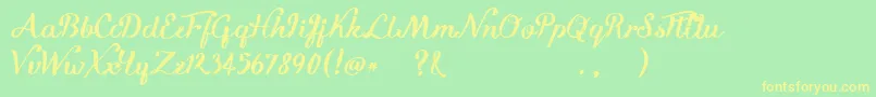 KikeletBrush Font – Yellow Fonts on Green Background