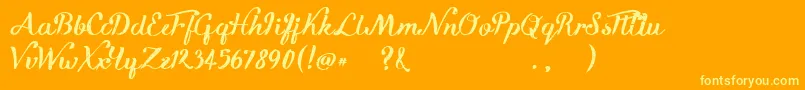 KikeletBrush Font – Yellow Fonts on Orange Background