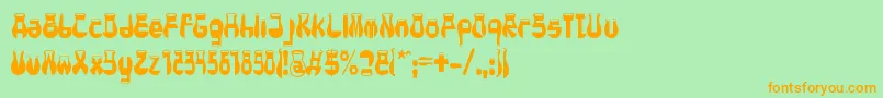 CotocityRegular Font – Orange Fonts on Green Background