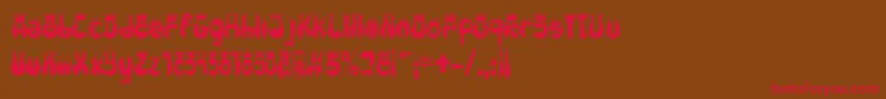 フォントCotocityRegular – 赤い文字が茶色の背景にあります。