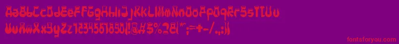 CotocityRegular Font – Red Fonts on Purple Background