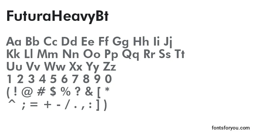 FuturaHeavyBt Font – alphabet, numbers, special characters