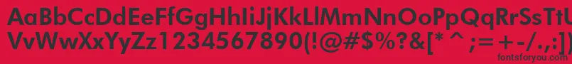 フォントFuturaHeavyBt – 赤い背景に黒い文字