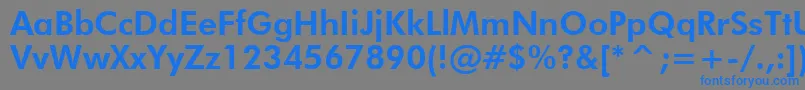 フォントFuturaHeavyBt – 灰色の背景に青い文字