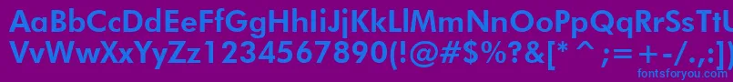 FuturaHeavyBt Font – Blue Fonts on Purple Background