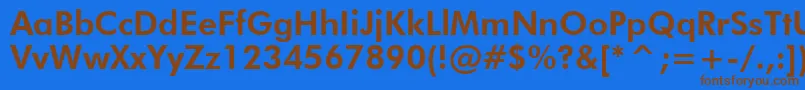 Czcionka FuturaHeavyBt – brązowe czcionki na niebieskim tle
