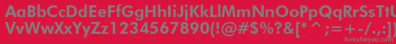 フォントFuturaHeavyBt – 赤い背景に灰色の文字