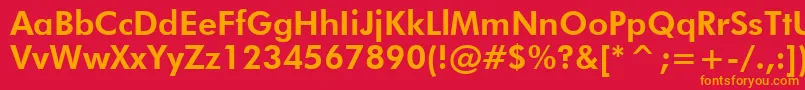 フォントFuturaHeavyBt – 赤い背景にオレンジの文字