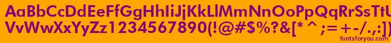 FuturaHeavyBt Font – Purple Fonts on Orange Background