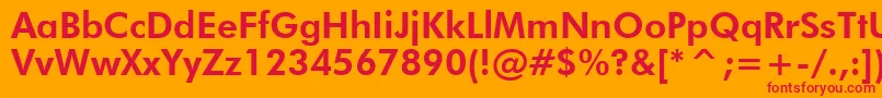 フォントFuturaHeavyBt – オレンジの背景に赤い文字