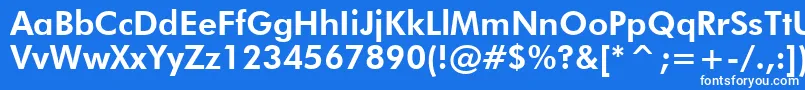 フォントFuturaHeavyBt – 青い背景に白い文字
