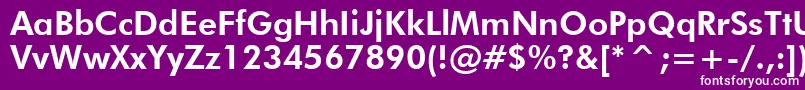 フォントFuturaHeavyBt – 紫の背景に白い文字