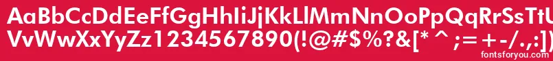 フォントFuturaHeavyBt – 赤い背景に白い文字