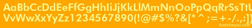 FuturaHeavyBt Font – Yellow Fonts on Orange Background