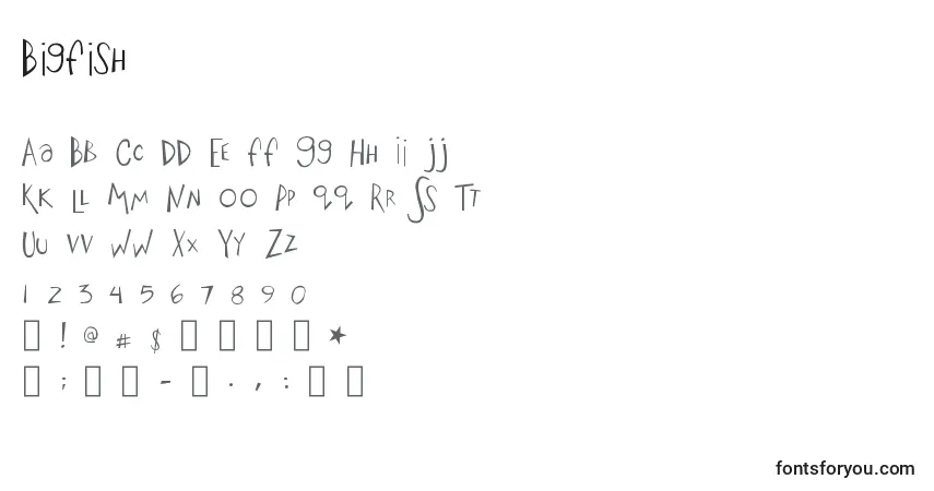 Шрифт Bigfish – алфавит, цифры, специальные символы