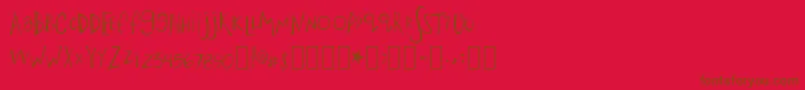 フォントBigfish – 赤い背景に茶色の文字