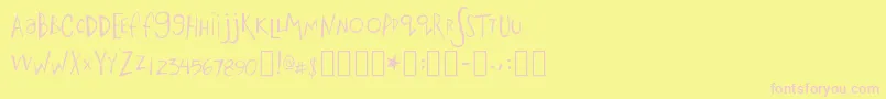 Bigfish-Schriftart – Rosa Schriften auf gelbem Hintergrund