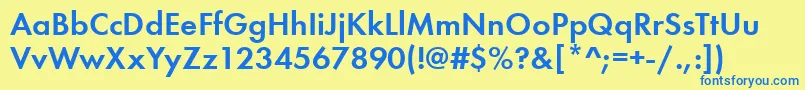 FuturademicttNormal Font – Blue Fonts on Yellow Background