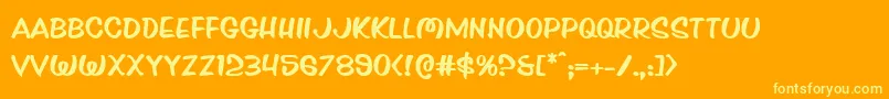 Pressdarlingexpand Font – Yellow Fonts on Orange Background