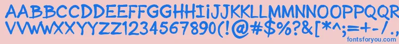 SonicComic Font – Blue Fonts on Pink Background