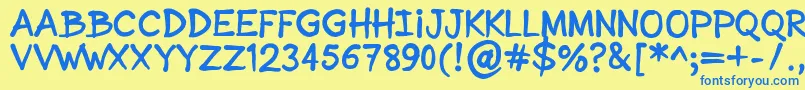 SonicComic Font – Blue Fonts on Yellow Background