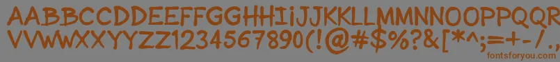 フォントSonicComic – 茶色の文字が灰色の背景にあります。
