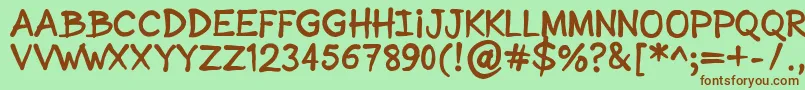 SonicComic Font – Brown Fonts on Green Background