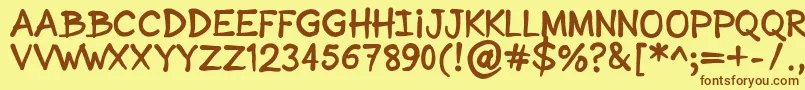 SonicComic Font – Brown Fonts on Yellow Background