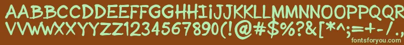 SonicComic Font – Green Fonts on Brown Background