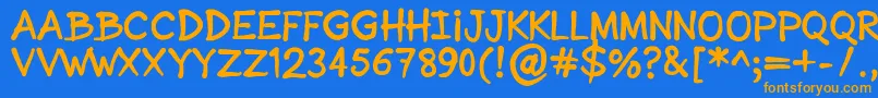 SonicComic Font – Orange Fonts on Blue Background