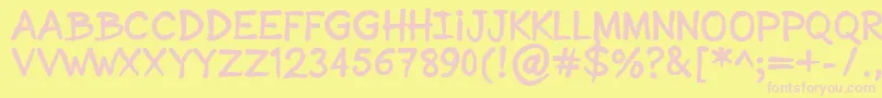 Fonte SonicComic – fontes rosa em um fundo amarelo
