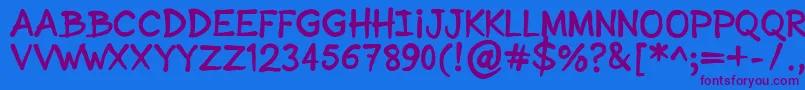 SonicComic Font – Purple Fonts on Blue Background