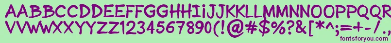 SonicComic Font – Purple Fonts on Green Background
