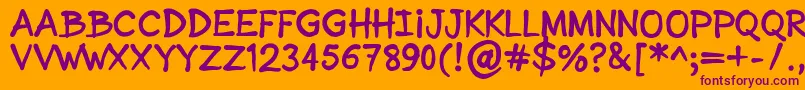 SonicComic Font – Purple Fonts on Orange Background