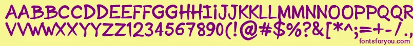 SonicComic Font – Purple Fonts on Yellow Background