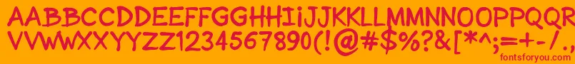 SonicComic Font – Red Fonts on Orange Background