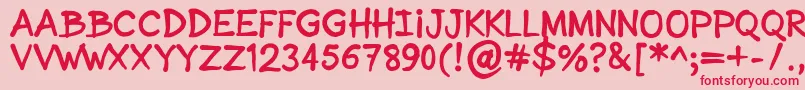 SonicComic Font – Red Fonts on Pink Background