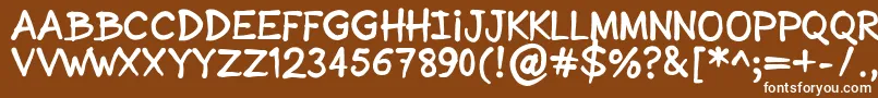 SonicComic Font – White Fonts on Brown Background
