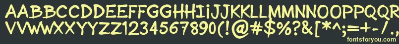 SonicComic Font – Yellow Fonts on Black Background