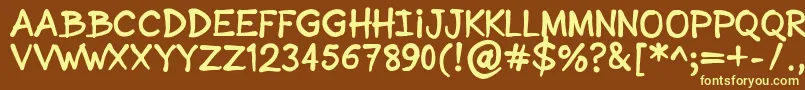 SonicComic Font – Yellow Fonts on Brown Background